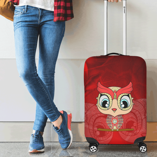 Cute owl, mandala design colorful Luggage Cover/Small 18"-21"