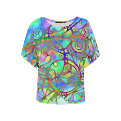 Sketching Art - Power Ornaments 2 Women's Batwing-Sleeved Blouse T shirt (Model T44)