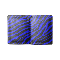 Ripped SpaceTime Stripes - Blue Men's Leather Wallet (Model 1612)