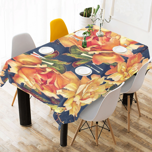flowers #flowers #pattern #flora Cotton Linen Tablecloth 52"x 70"
