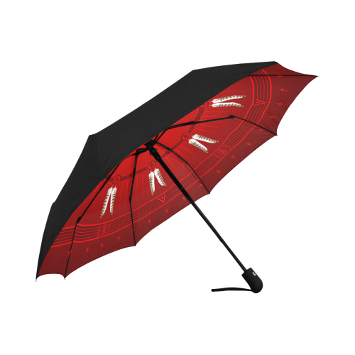 Crazy Horse Circle Red Anti-UV Auto-Foldable Umbrella (Underside Printing) (U06)