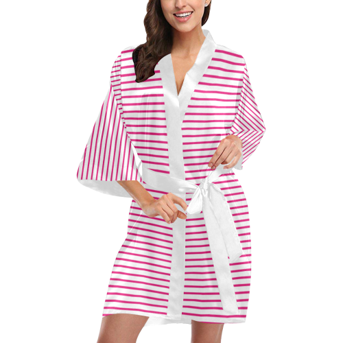Peppermint Stripe Kimono Robe