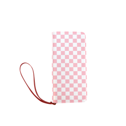 Pink-White Checkered Clutch Wallet Women's Clutch Wallet (Model 1637)