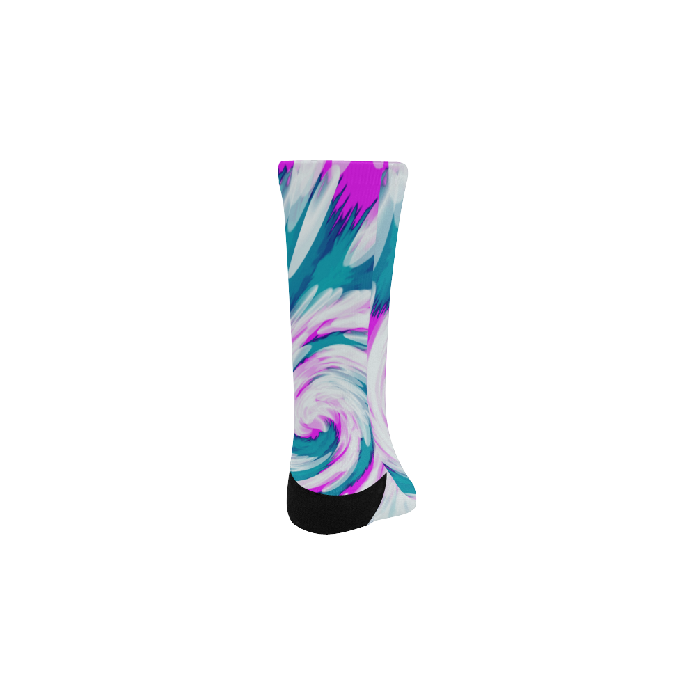 Turquoise Pink Tie Dye Swirl Abstract Kids' Custom Socks