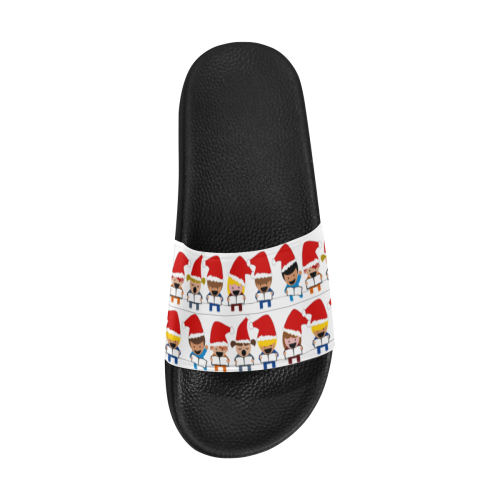 Christmas Carol Singers Men's Slide Sandals/Large Size (Model 057)