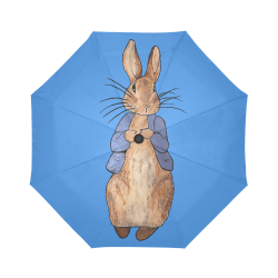 Peter Rabbit Blue Auto Umbrella Auto-Foldable Umbrella (Model U04)