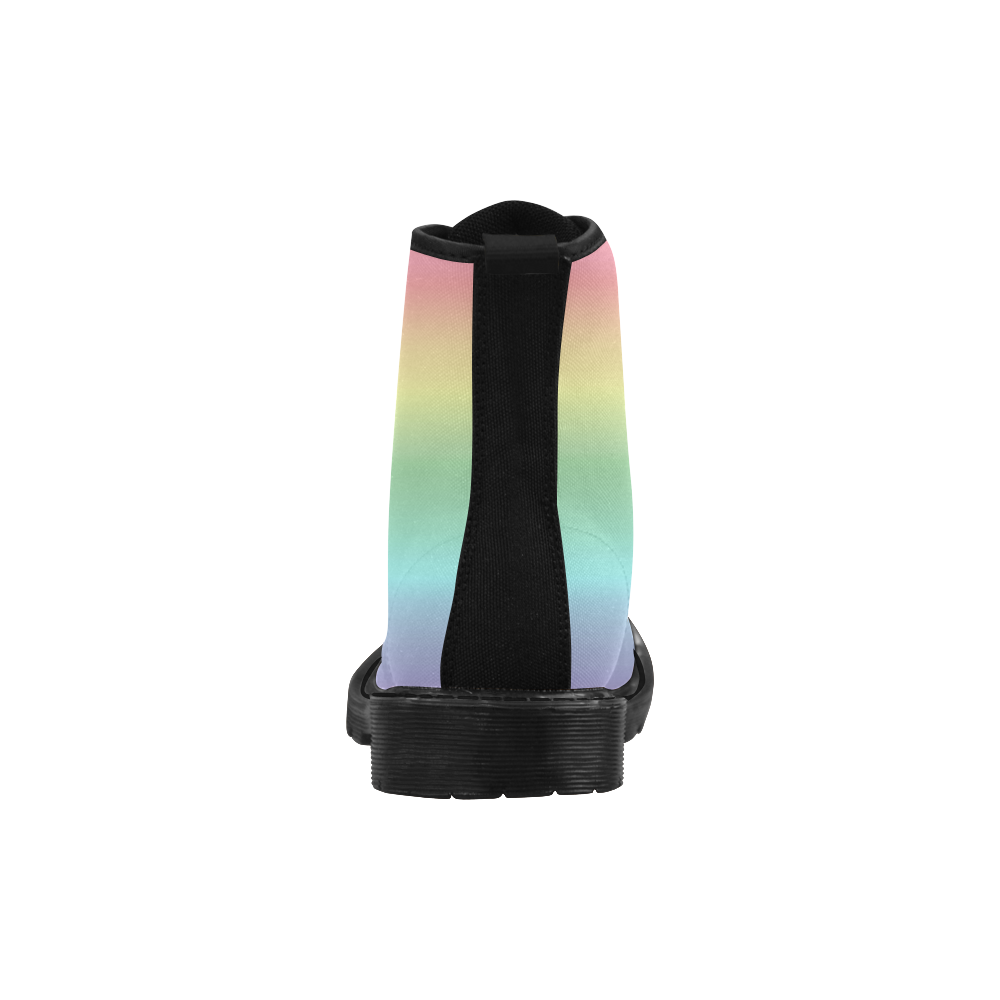 Pastel Rainbow Martin Boots for Women (Black) (Model 1203H)