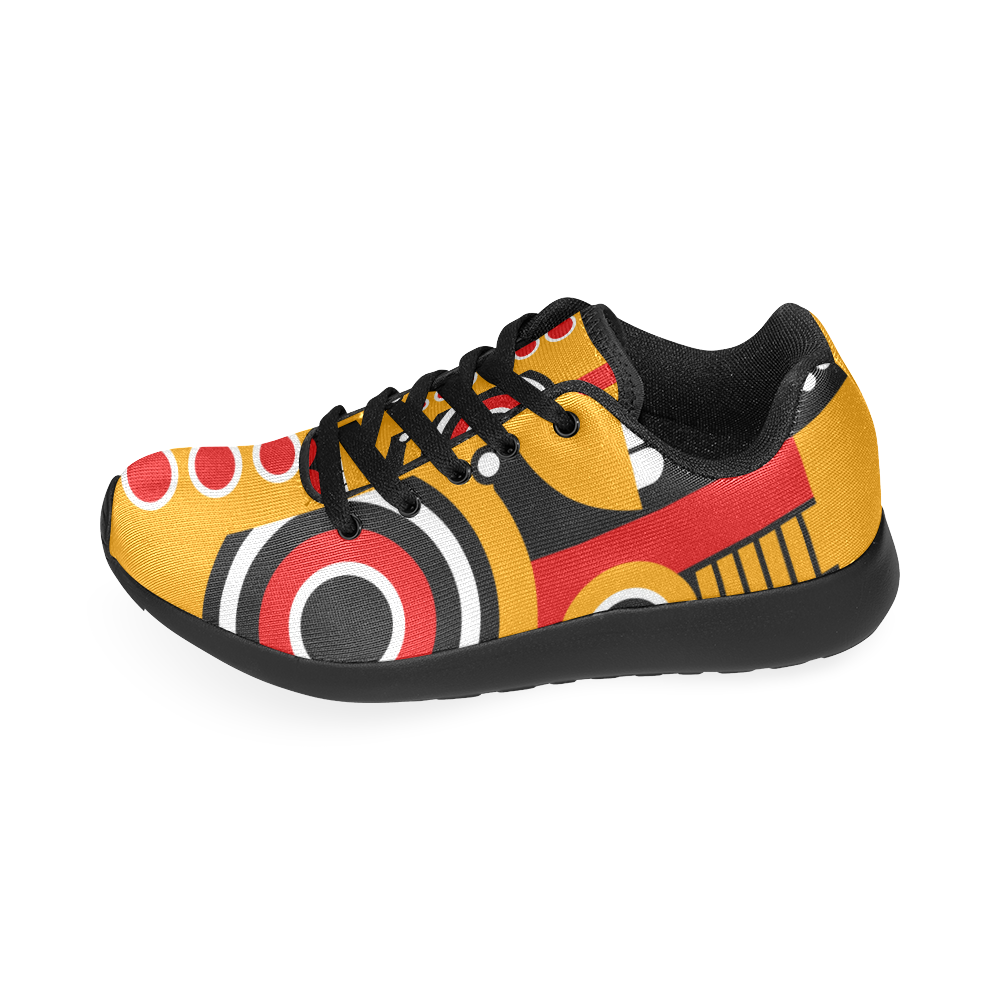 Red Yellow Tiki Tribal Men’s Running Shoes (Model 020)