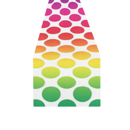 Rainbow Polka Dots Table Runner 16x72 inch