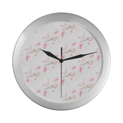 Pattern Orchidées Silver Color Wall Clock