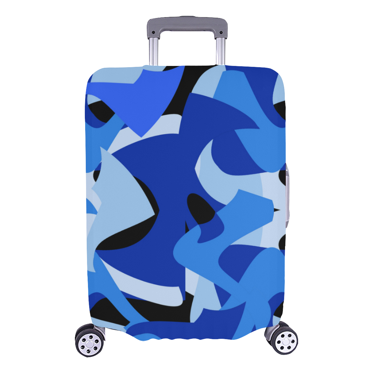 Camouflage Abstract Blue and Black Luggage Cover/Large 26"-28"