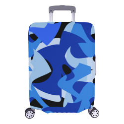 Camouflage Abstract Blue and Black Luggage Cover/Large 26"-28"