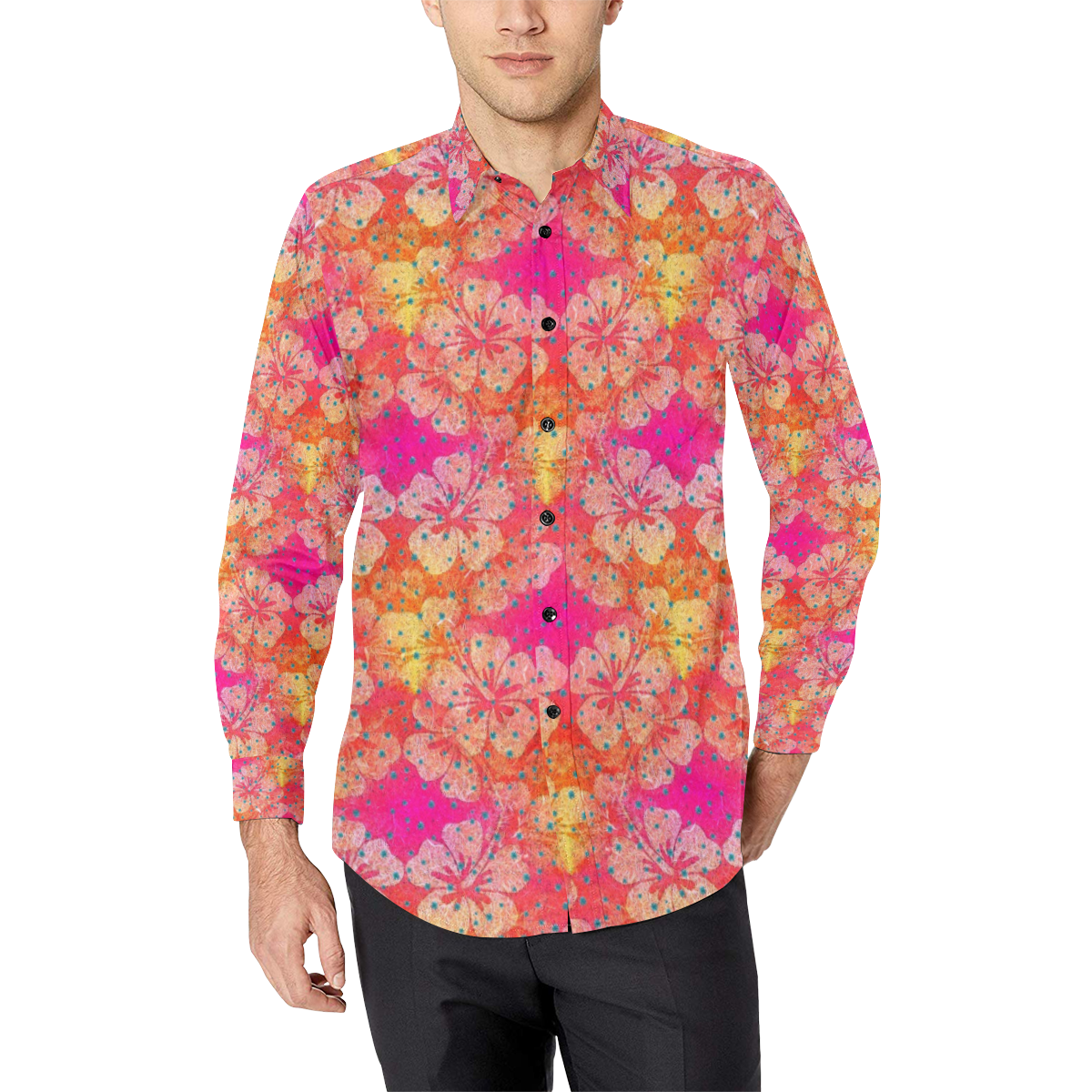 Hawai Pattern by K.Merske Men's All Over Print Casual Dress Shirt (Model T61)