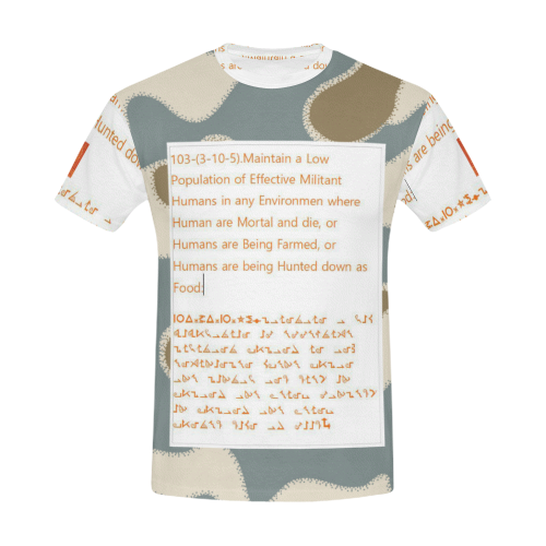 white  brown blue Camouflage All Over Print T-Shirt for Men (USA Size) (Model T40)