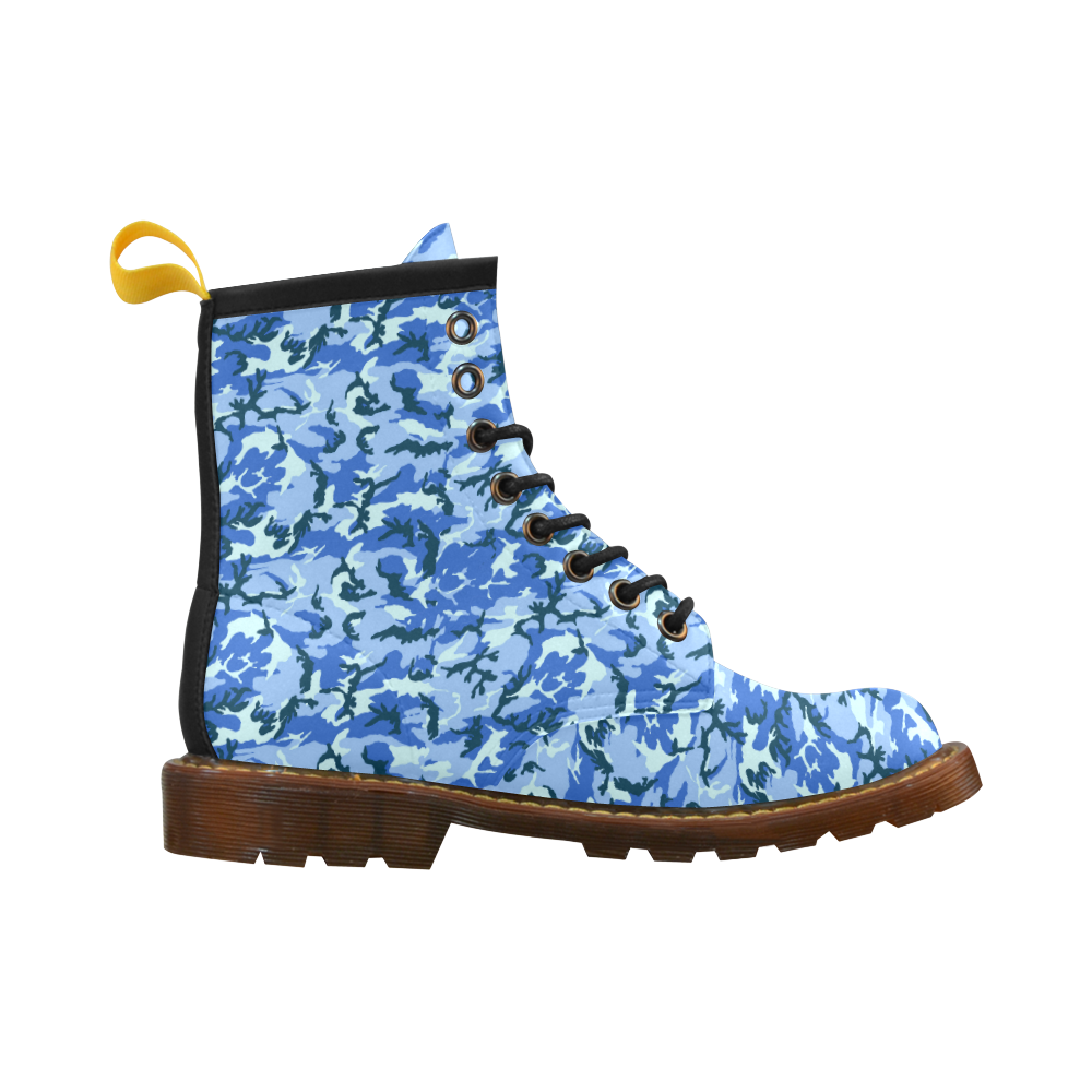 Woodland Blue Camouflage High Grade PU Leather Martin Boots For Men Model 402H