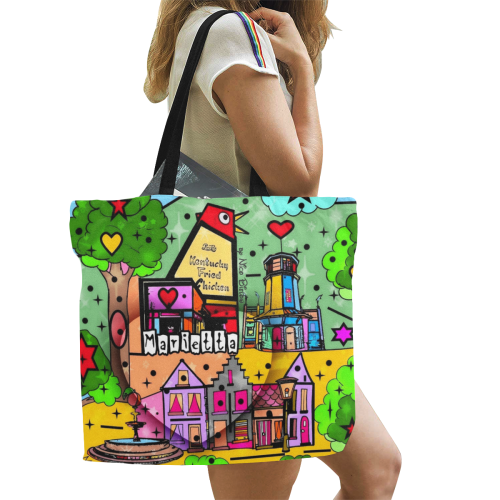 Marietta 2020 Pop Art by Nico Bielow All Over Print Canvas Tote Bag/Large (Model 1699)