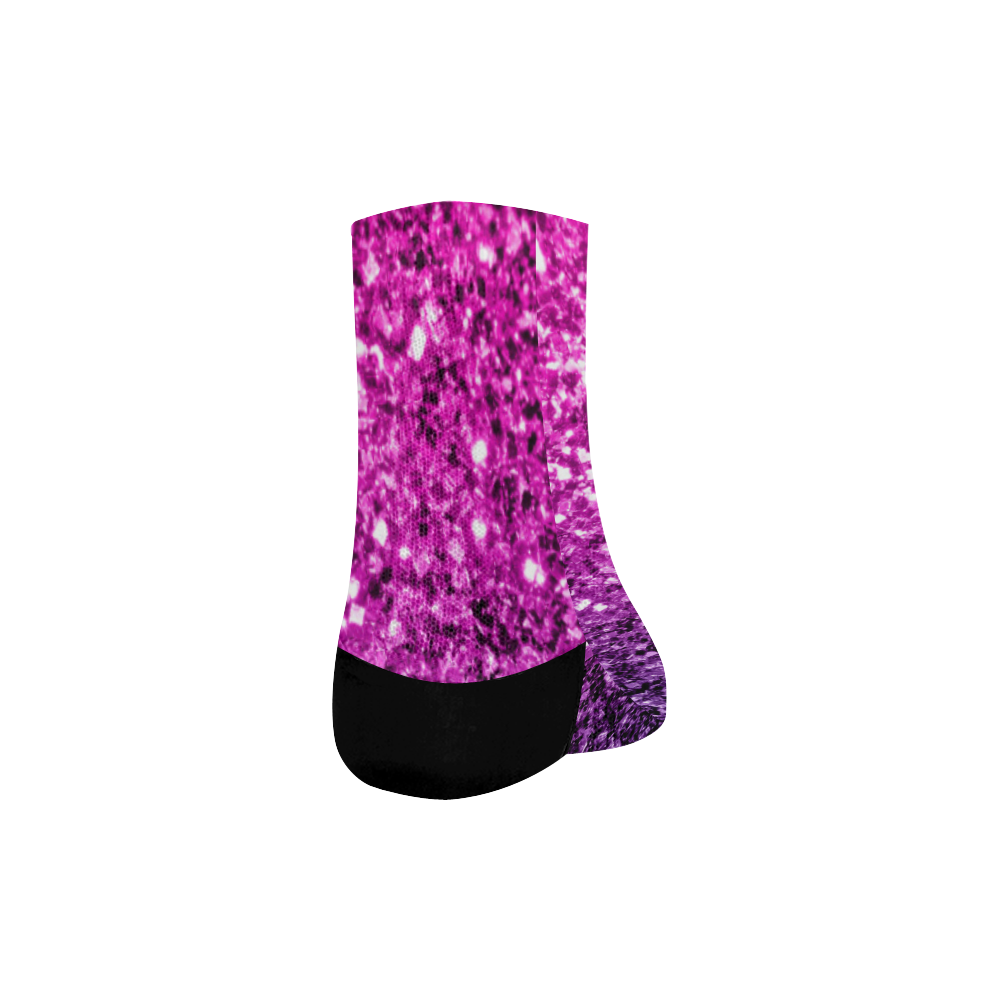 Beautiful Purple Pink Ombre glitter sparkles Quarter Socks