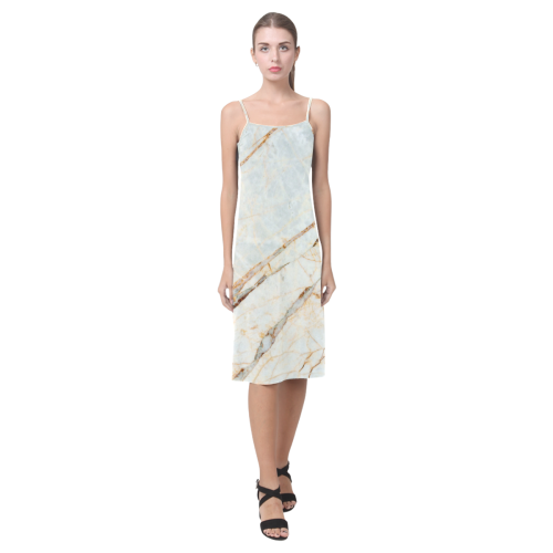 Marble Gold Pattern Alcestis Slip Dress (Model D05)