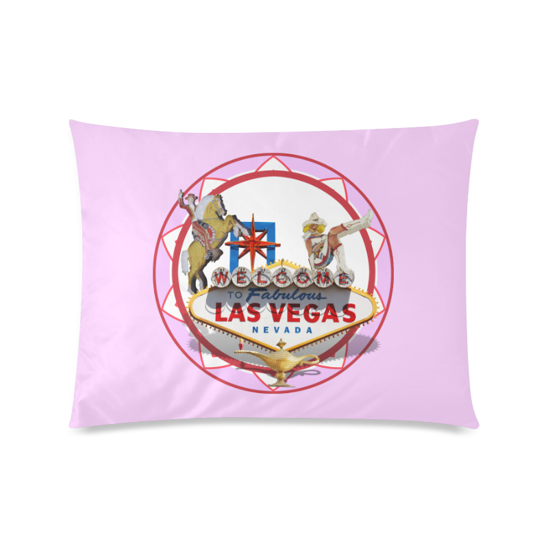 LasVegasIcons Poker Chip - Pink Custom Zippered Pillow Case 20"x26"(Twin Sides)