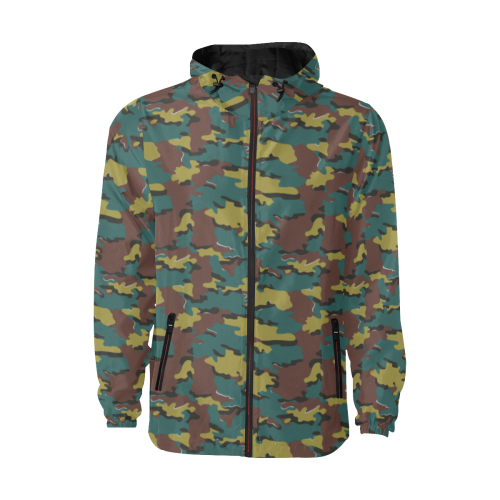 Belgian Jigsaw camouflage All Over Print Quilted Windbreaker for Men (Model H35)