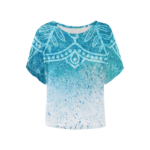 Ocean Petal Women's Batwing-Sleeved Blouse T shirt (Model T44)