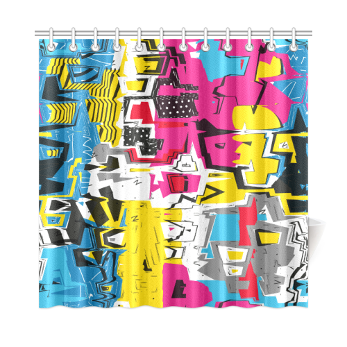 Distorted shapes Shower Curtain 72"x72"