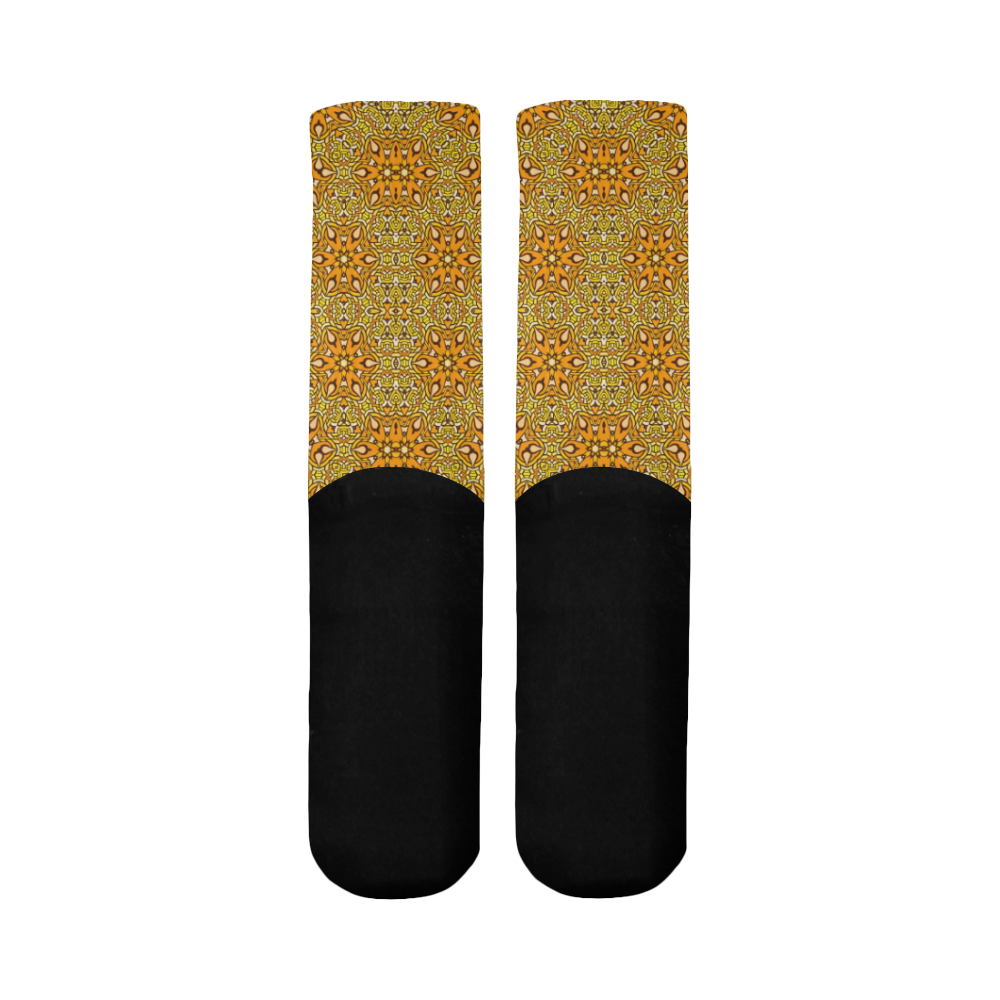 oriental Pattern 5 by JamColors Mid-Calf Socks (Black Sole)