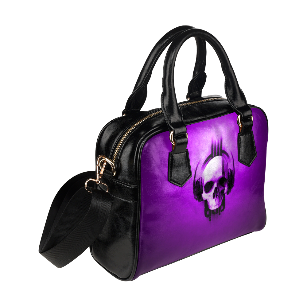 Cool Skulls Purple Metallic Shoulder Handbag (Model 1634)