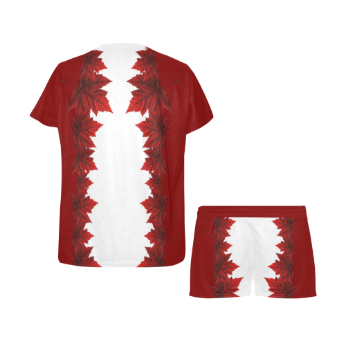 Canada Maple Leaf Sleepwear Women's Short Pajama Set