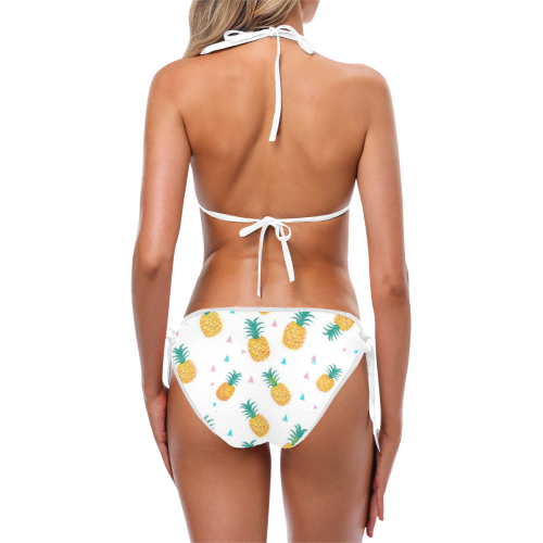 White pineapple white Custom Bikini Swimsuit (Model S01)