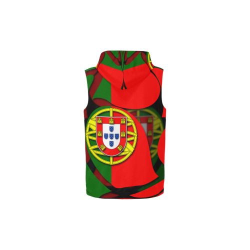 The Flag of Portugal All Over Print Sleeveless Zip Up Hoodie for Kid (Model H16)