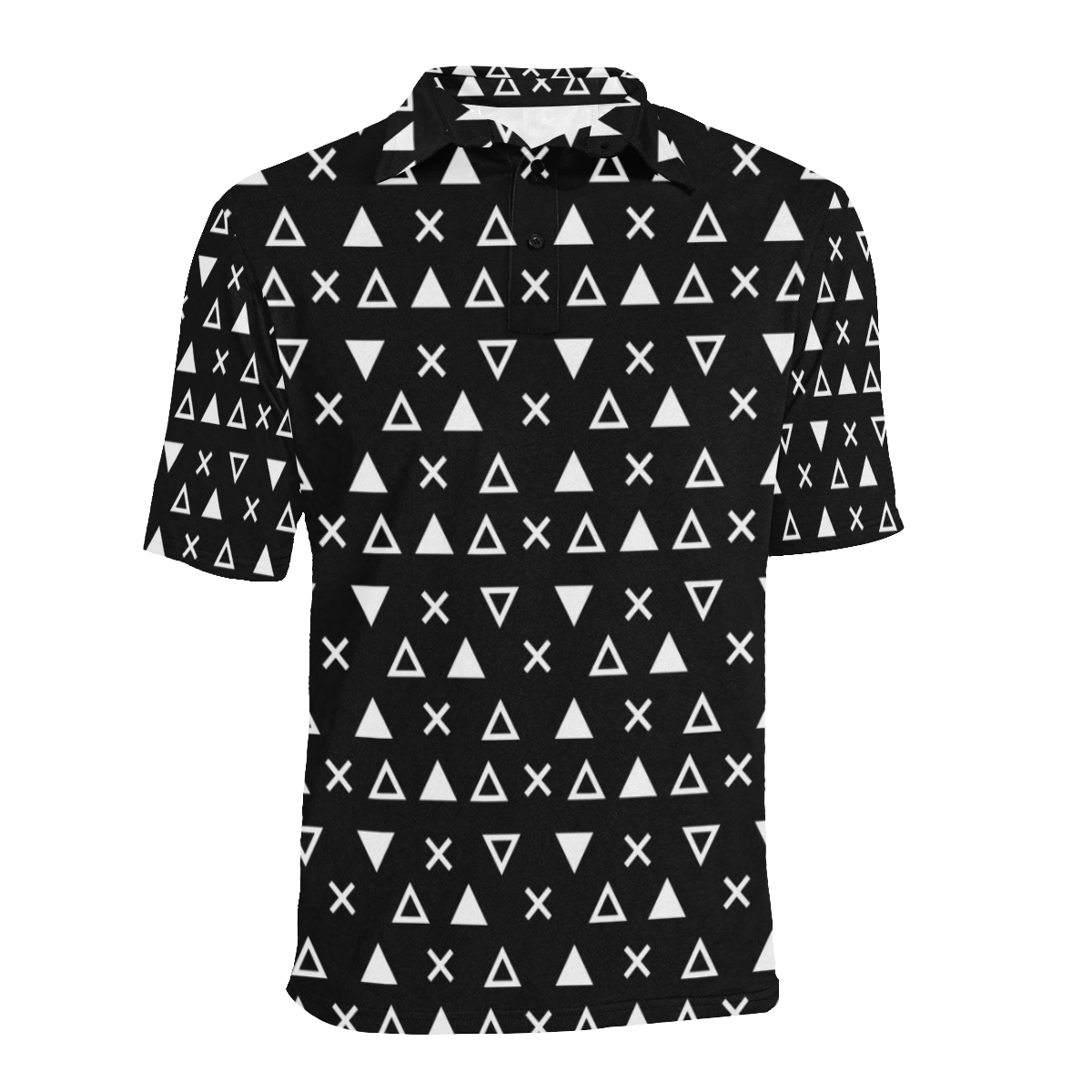Geo Line Triangle Men's All Over Print Polo Shirt (Model T55)