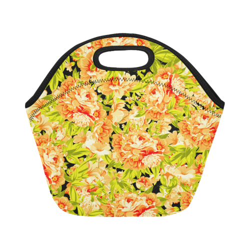 Colorful Flower Pattern Neoprene Lunch Bag/Small (Model 1669)
