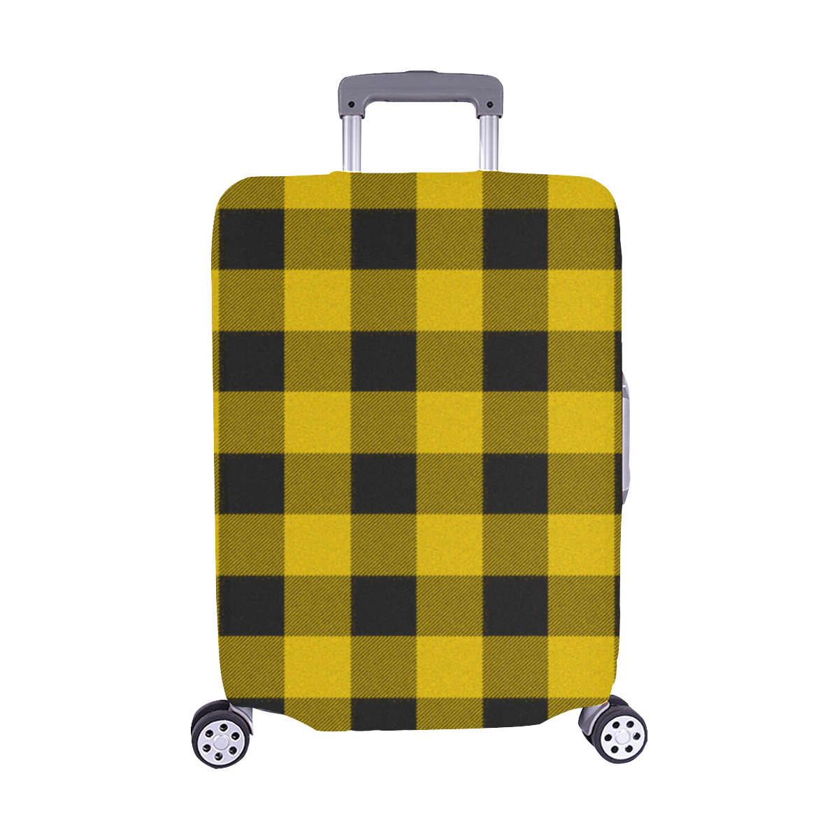 yellow  black plaid Luggage Cover/Medium 22"-25"