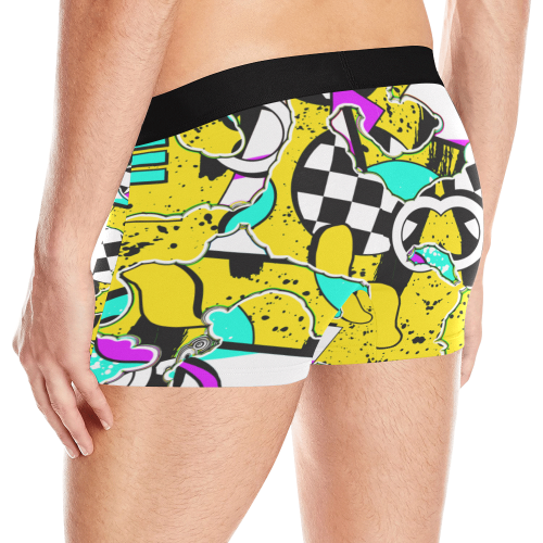 Shapes on a yellow background Men's All Over Print Boxer Briefs (Model L10)