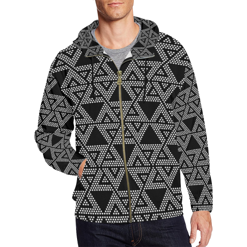 Polka Dots Party All Over Print Full Zip Hoodie for Men (Model H14)