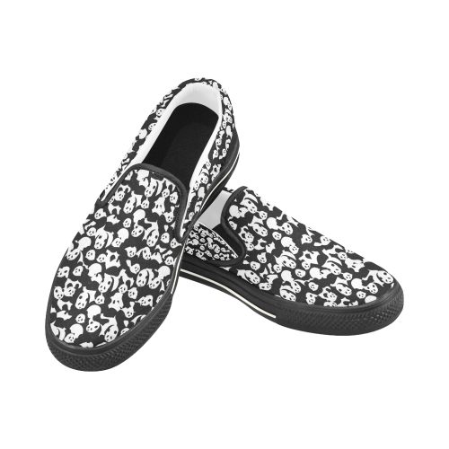 Panda Pattern Women's Unusual Slip-on Canvas Shoes (Model 019)