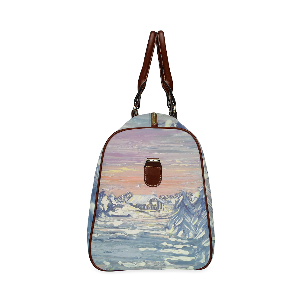 Winter Cabin - Waterproof Travel Bag/Small (Model 1639)
