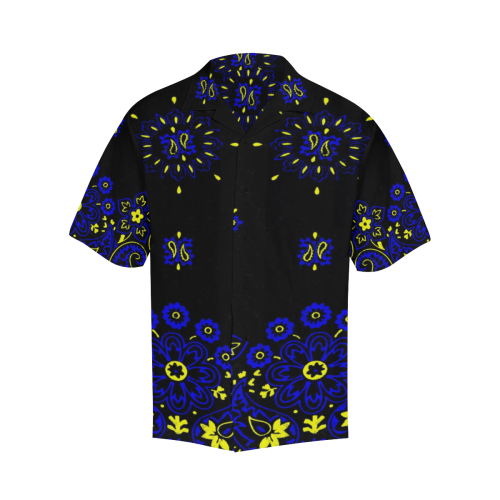 blue yellow bandana version 1 Hawaiian Shirt (Model T58)