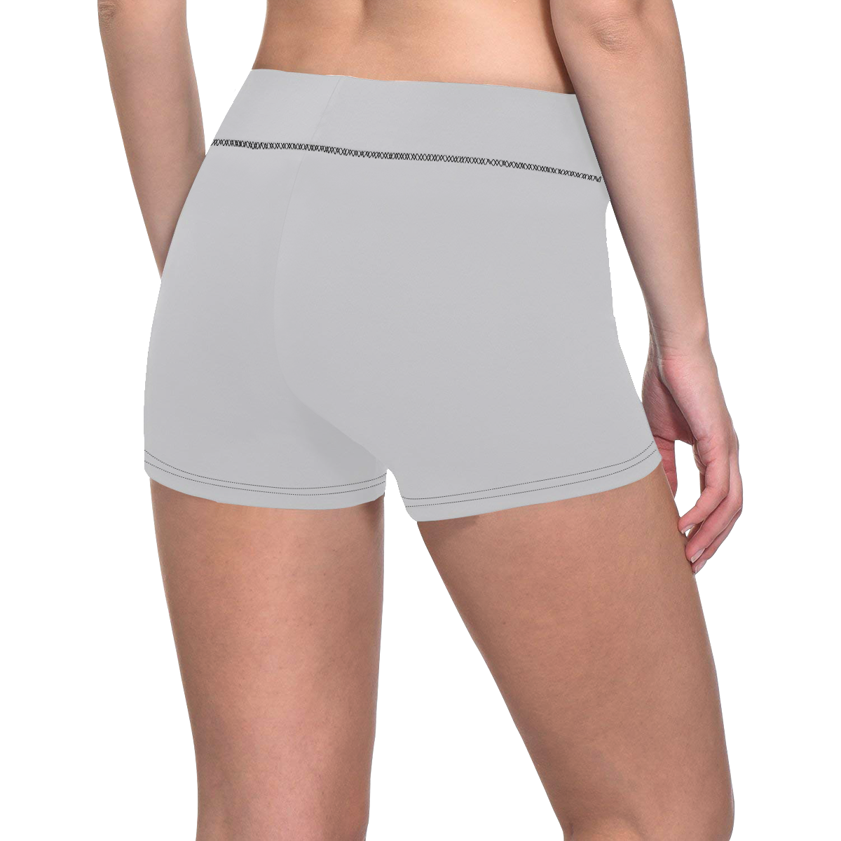 color light grey Women's All Over Print Short Leggings (Model L28)