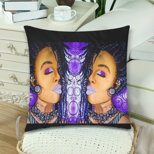 ladyfirst 2PC PILL Custom Zippered Pillow Cases 18"x 18" (Twin Sides) (Set of 2)