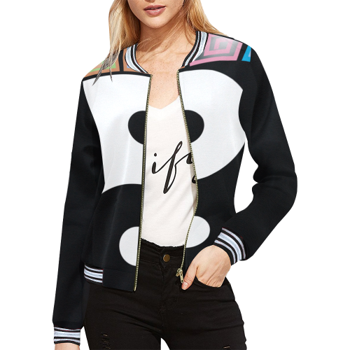 Yin and Yang All Over Print Bomber Jacket for Women (Model H21)