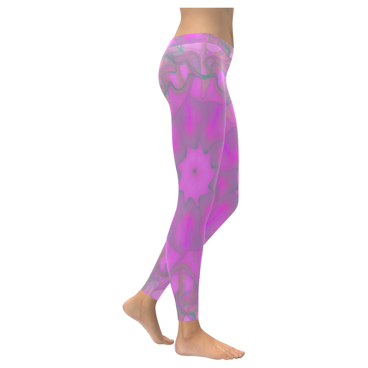 Smoky Pink Women's Low Rise Leggings (Invisible Stitch) (Model L05)