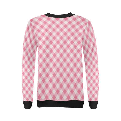 pink pattern All Over Print Crewneck Sweatshirt for Women (Model H18)