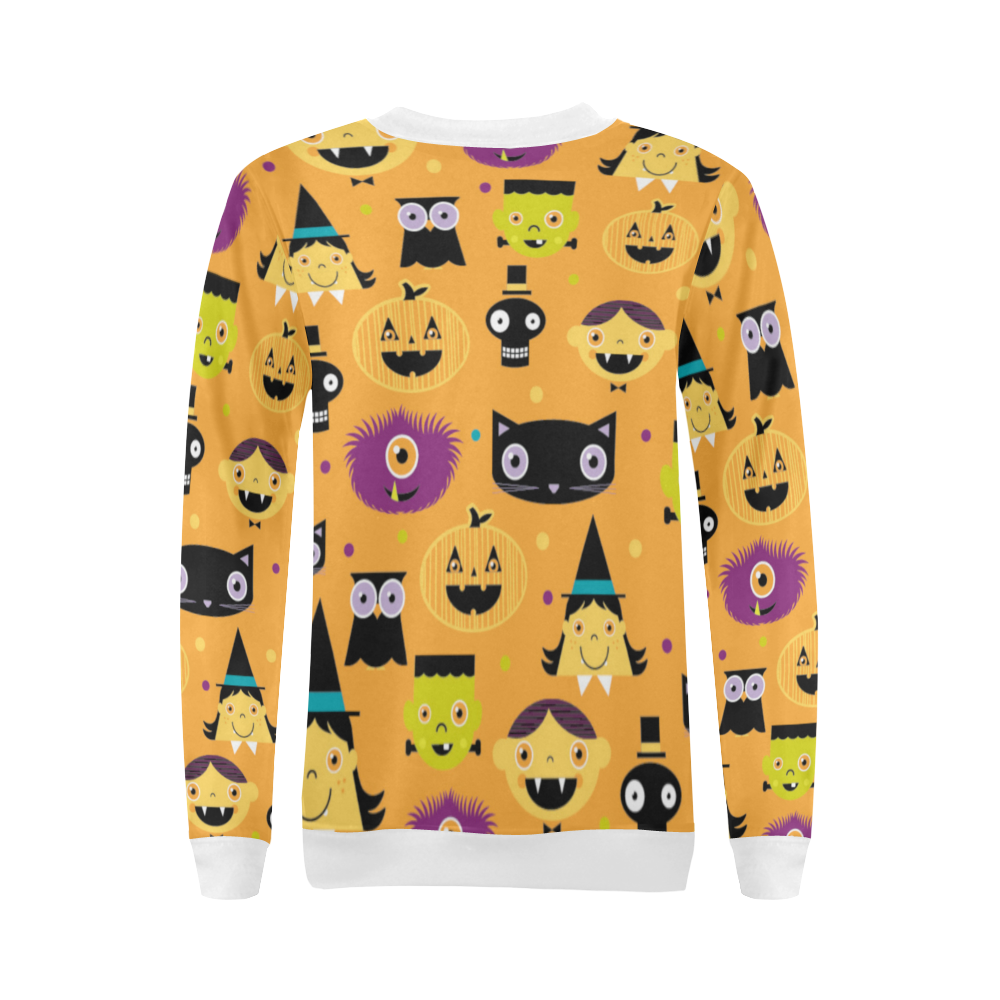 Happy Halloween All Over Print Crewneck Sweatshirt for Women (Model H18)