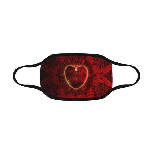 Heart on vintage background Mouth Mask