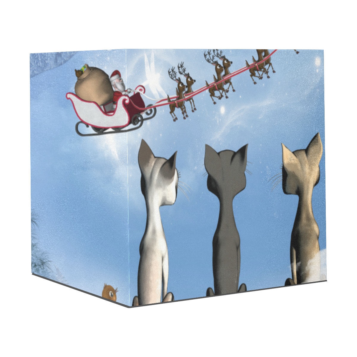 Christmas, cute cats and Santa Claus Gift Wrapping Paper 58"x 23" (1 Roll)