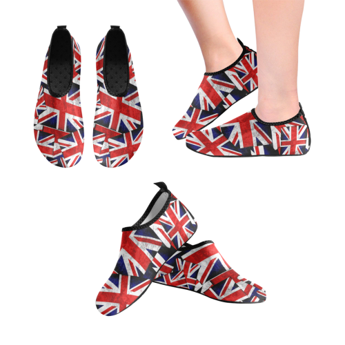Union Jack British UK Flag Men's Slip-On Water Shoes (Model 056)