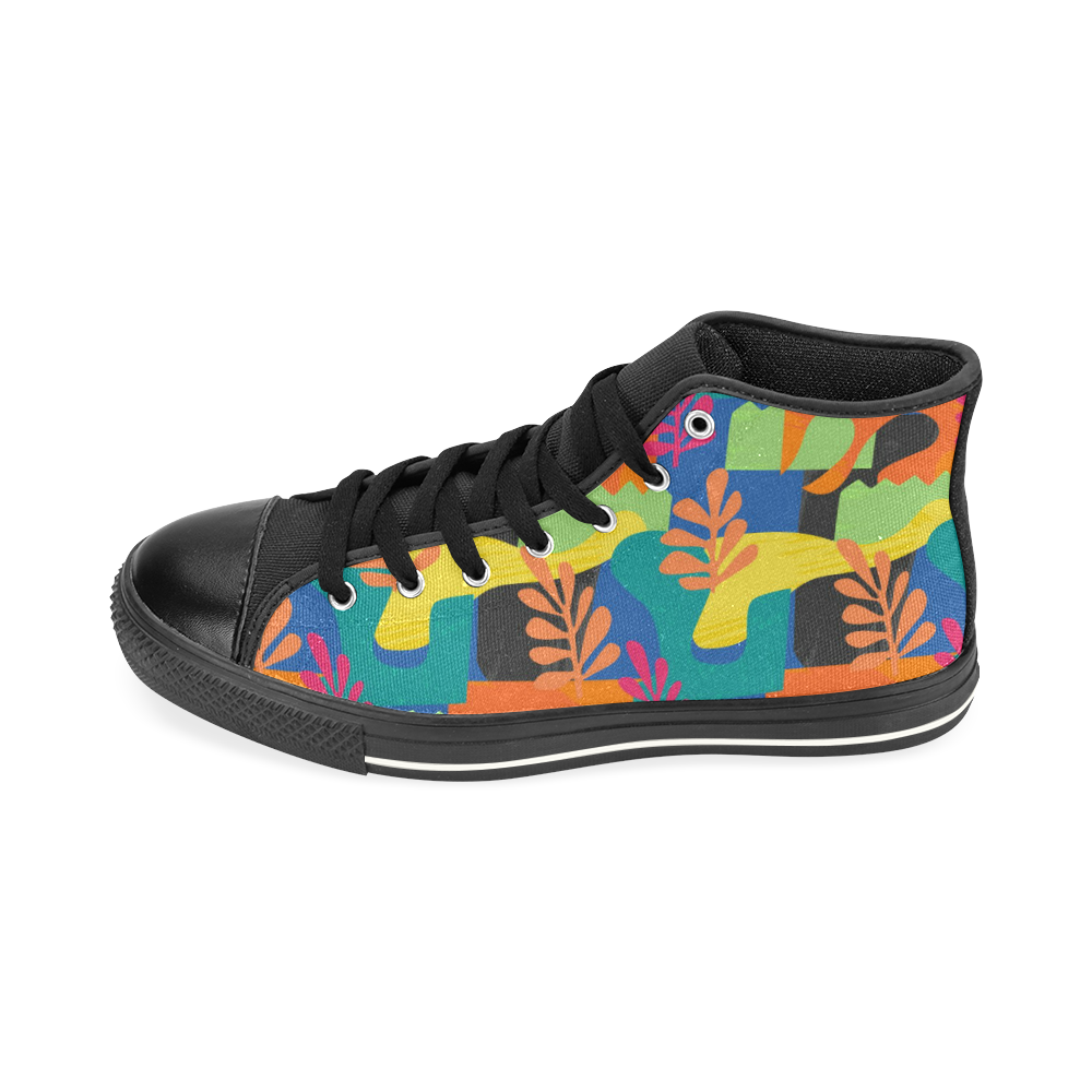 Abstract Nature Pattern High Top Canvas Women's Shoes/Large Size (Model 017)