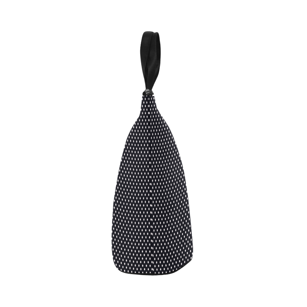 Black polka dots Nylon Lunch Tote Bag (Model 1670)